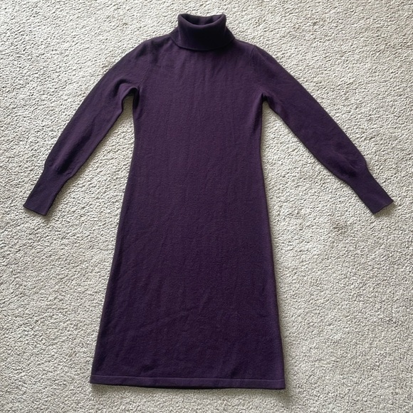Neiman Marcus Cashmere Collection 100% Cashmere Turtleneck Sweater Dress S Soft - Picture 2 of 13